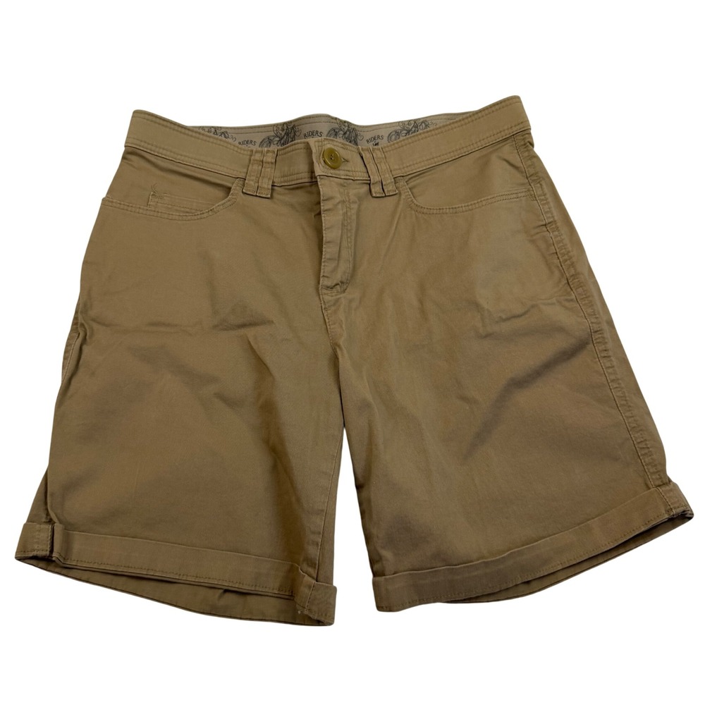 Riders by Lee Womens Khaki Tan Cuffed Chino Shorts Size 8M W37B496